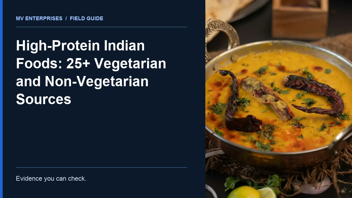 Editorial cover for High-Protein Indian Foods: 25+ Vegetarian and Non-Vegetarian Sources