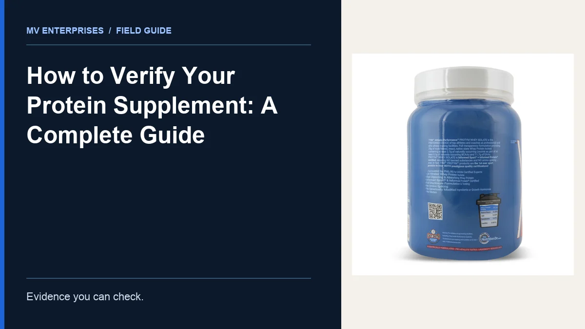 Editorial cover for How to Verify Your Protein Supplement: A Complete Guide