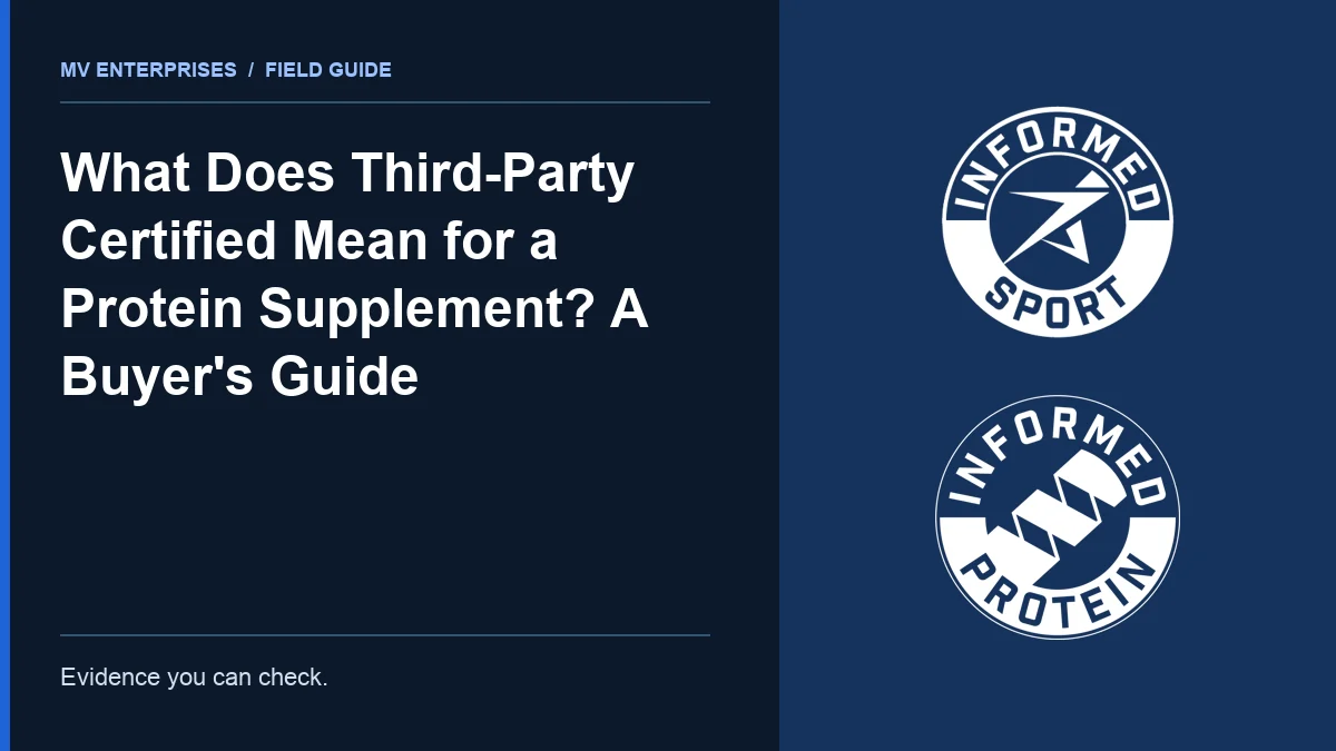 Editorial cover for What Does Third-Party Certified Mean for a Protein Supplement? A Buyer's Guide
