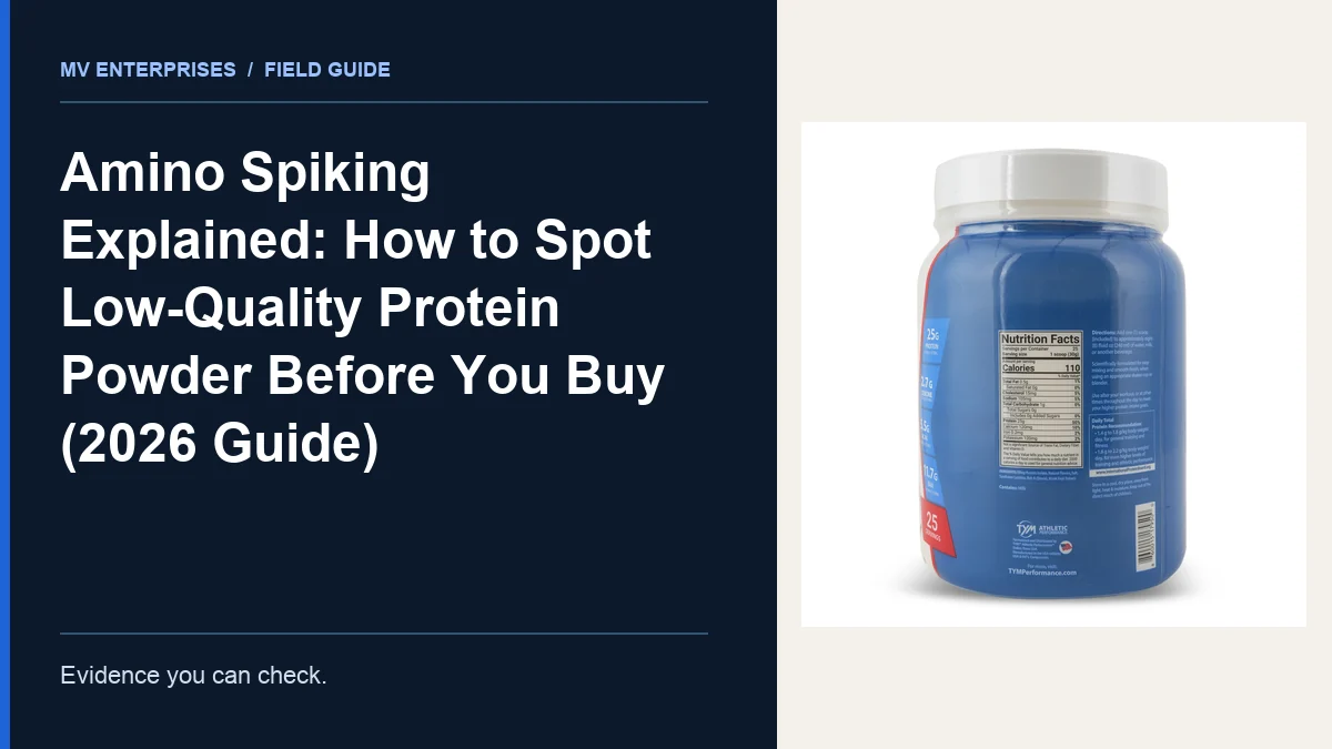 Editorial cover for Amino Spiking Explained: How to Spot Low-Quality Protein Powder Before You Buy (2026 Guide)
